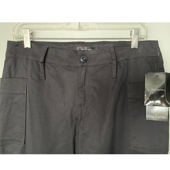 DAISY FUENTES Black Lightweight Wide Leg Pants - Picture 6 of 7